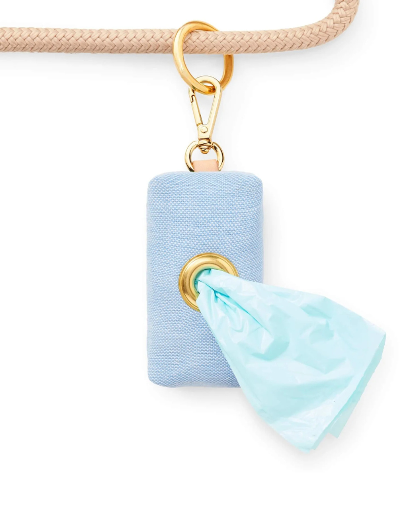 Blue Chambray Canvas Waste Bag Holder