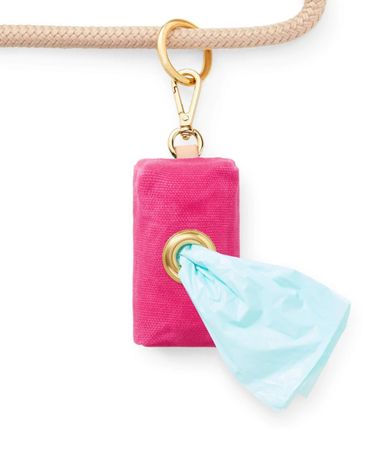 Hot Pink Waxed Canvas Waste Bag Dispenser